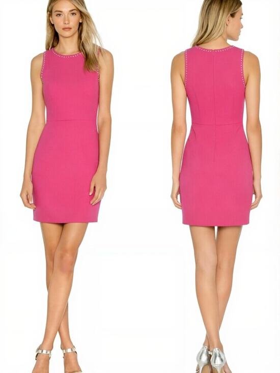 Likely Dresses & Skirts - Likely Manhattan Fuchsia Studded Sleeveless Mini Dress 6 Sorority Luncheon NWT